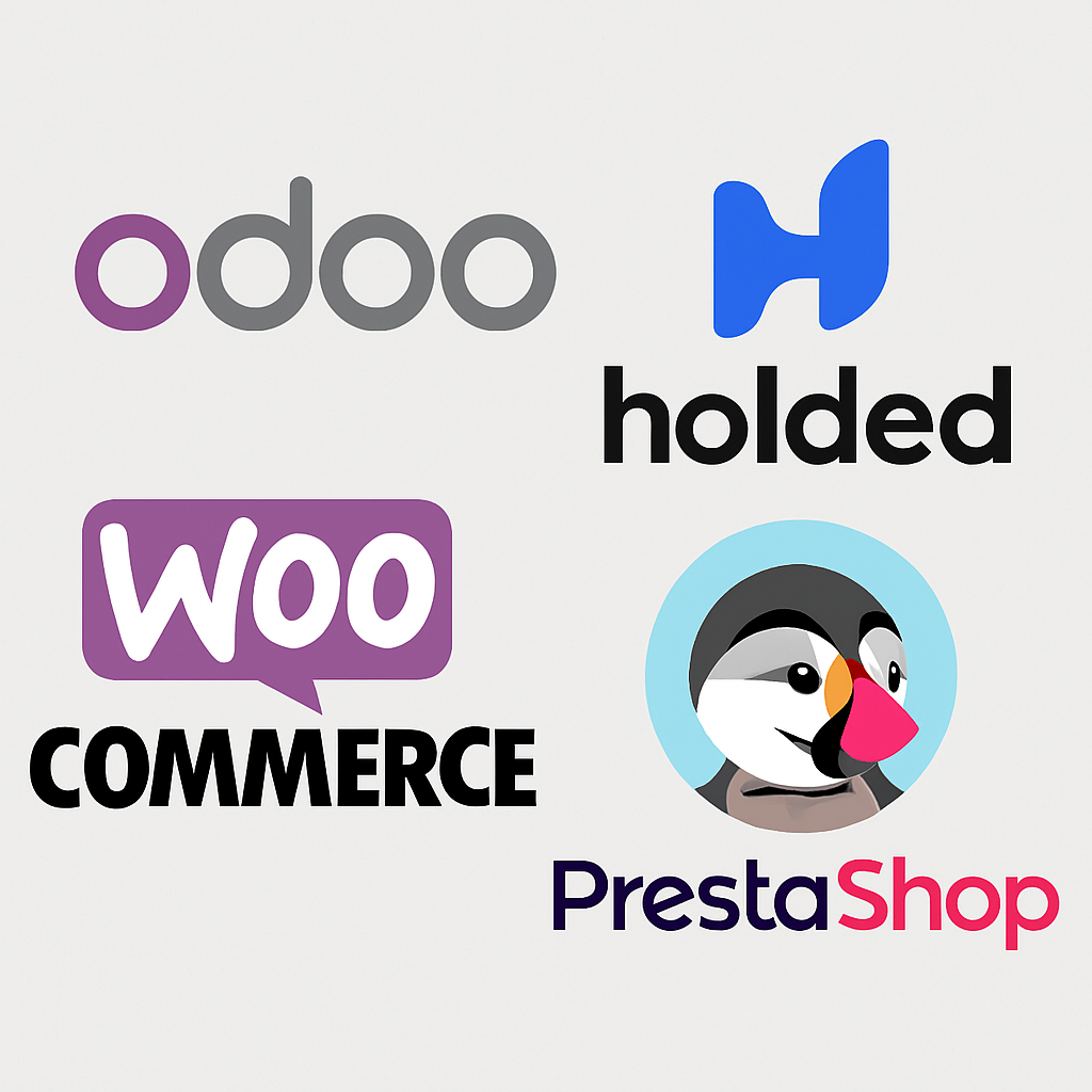 Conectando PrestaShop y WooCommerce con Holded y Odoo para una Gestión de Stock y Facturación Optimizada.